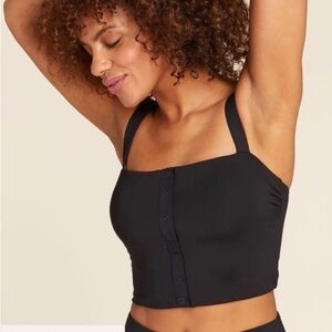 ANDIE The Snap Black Swim Top Small